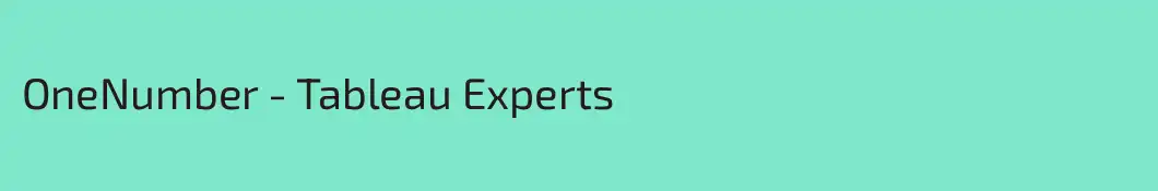 OneNumber - Tableau Experts